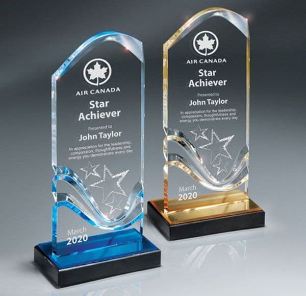 1-Year Acrylic Trophy LED Base