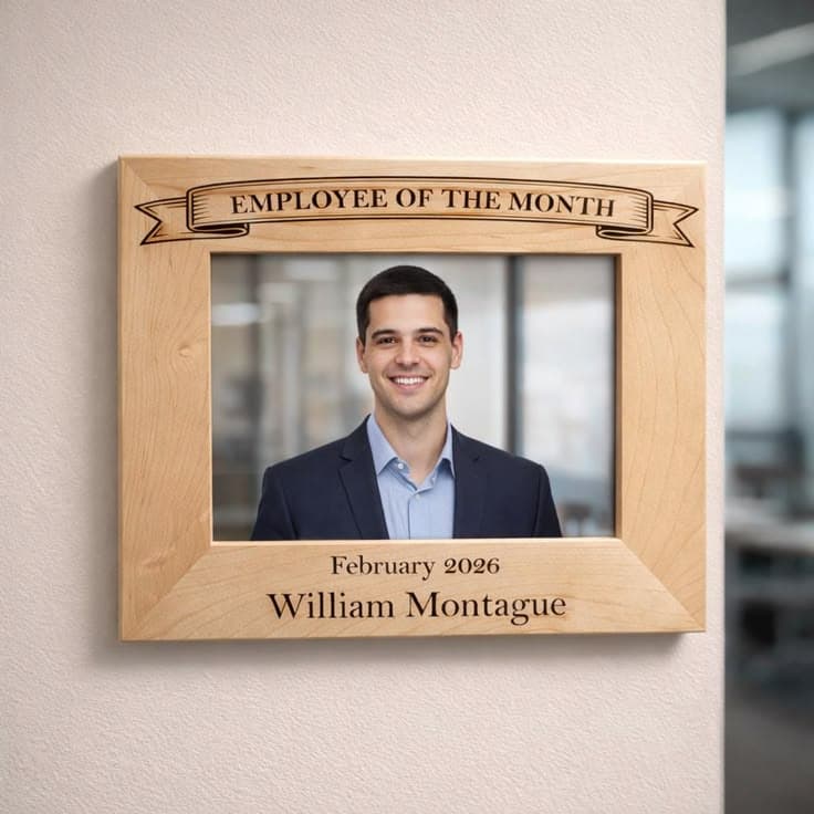 Engraved Wood Photo Frame