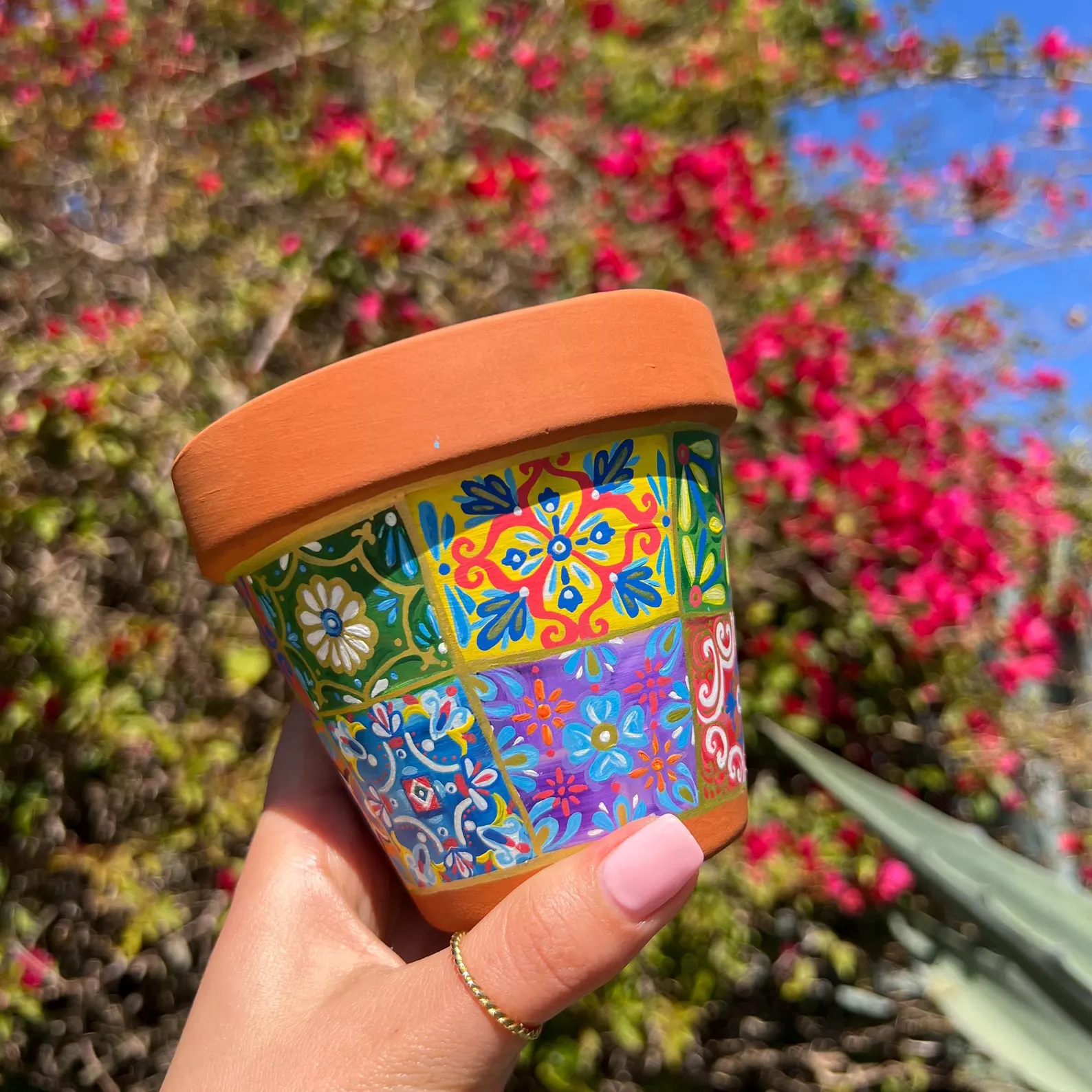 Terracotta Planter Hand-Painted