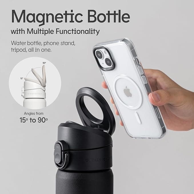 Water Bottle with Built-in Phone Stand